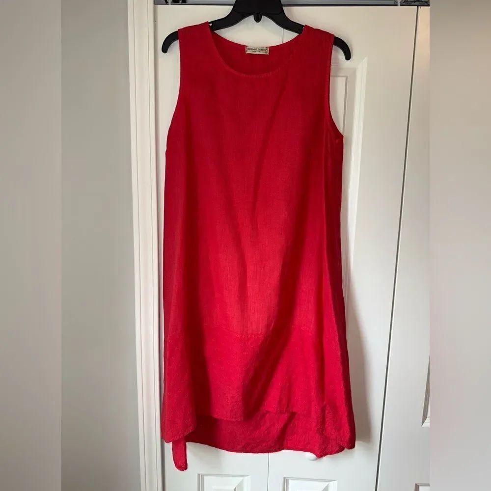 Terzo Millennio Size Medium Red Sleeveless High Low Dress Womens